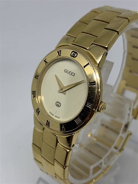 gucci 18k gold plated watch|Gucci gold watches ladies.